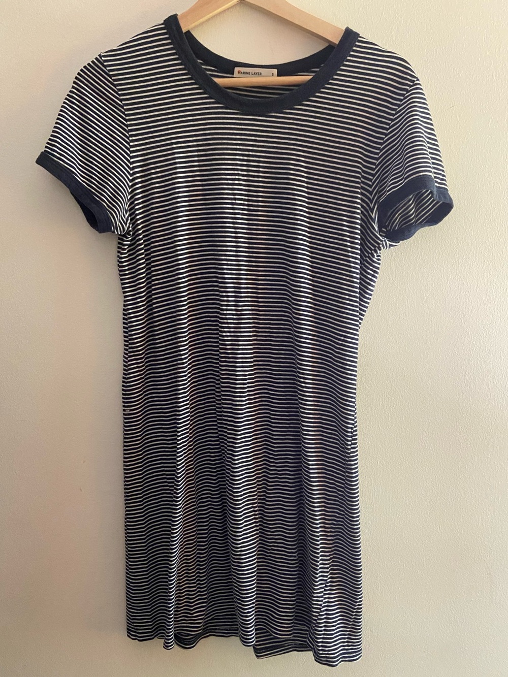 Marine Layer T-shirt Dress Sz S Striped Supima Cotton/Modal